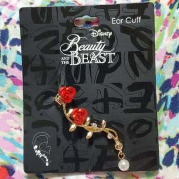 Beauty And The Beast Rose Pearl Right Ear Cuff - Picture 2 of 2
